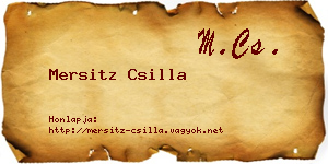 Mersitz Csilla névjegykártya
